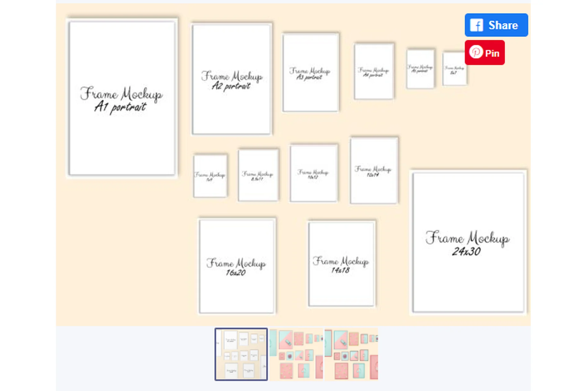 [Creativefabrica] Vertical Frame Mockup Bundle (White Hart Co.), фото 1 из 1.