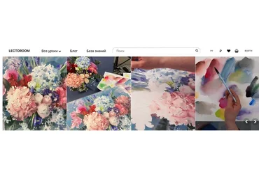 [lectoroom] Этюд с гортензией акварелью (Елена Базанова)