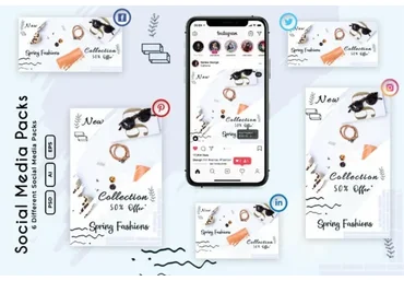 [Сreativefabrica] Fashion Sale Social Media Posts. Посты для соцсетей Модная распродажа (3djagan)