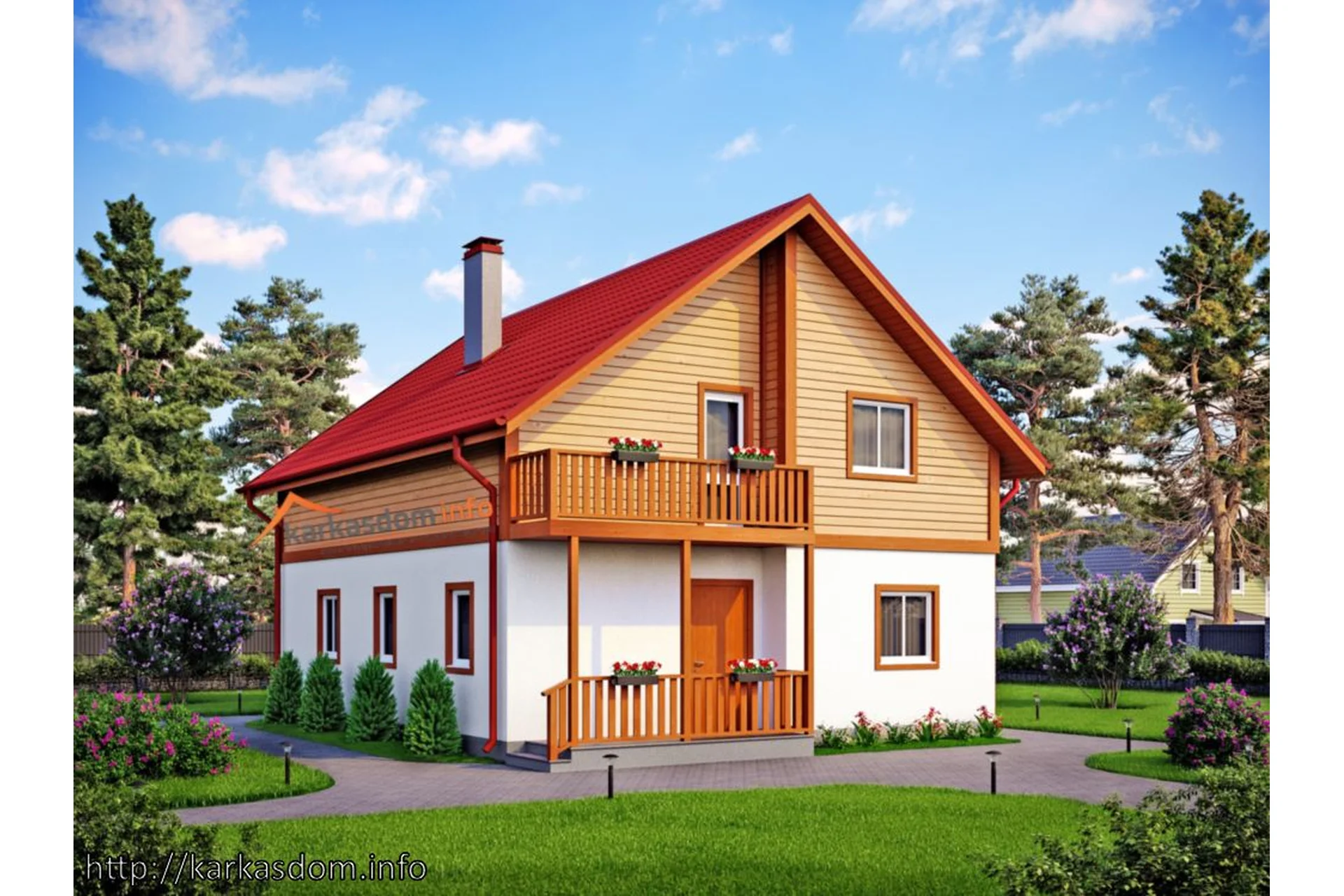 Проект КД-22 (комфорт). Каркасный дом 8,4х10,5 172м/2 с тёплой мансардой., фото 1 из 1.