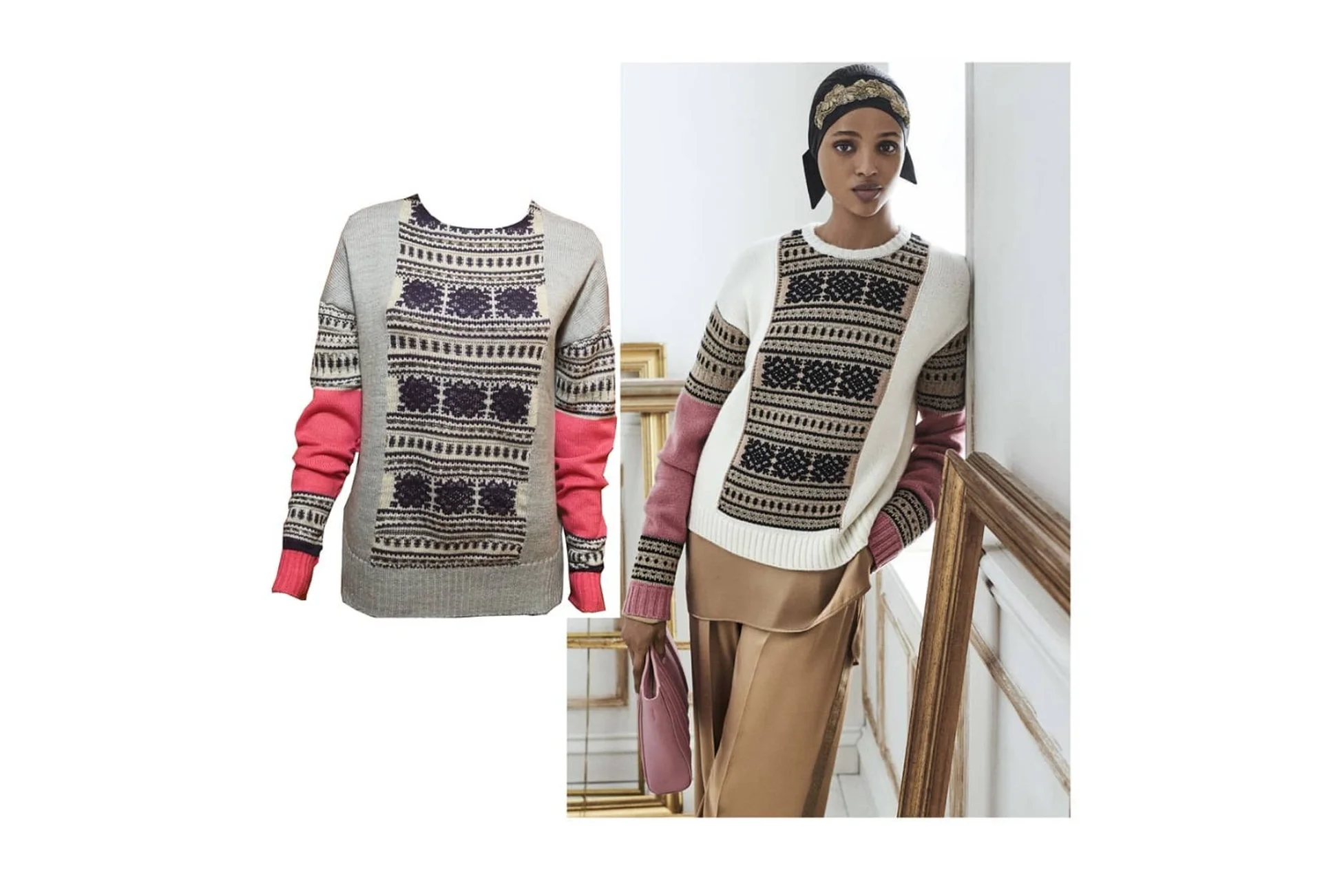 Трехцветный жаккард на одной фонтуре по модели от Max Mara (lora_lora_irkutsk), фото 1 из 1.