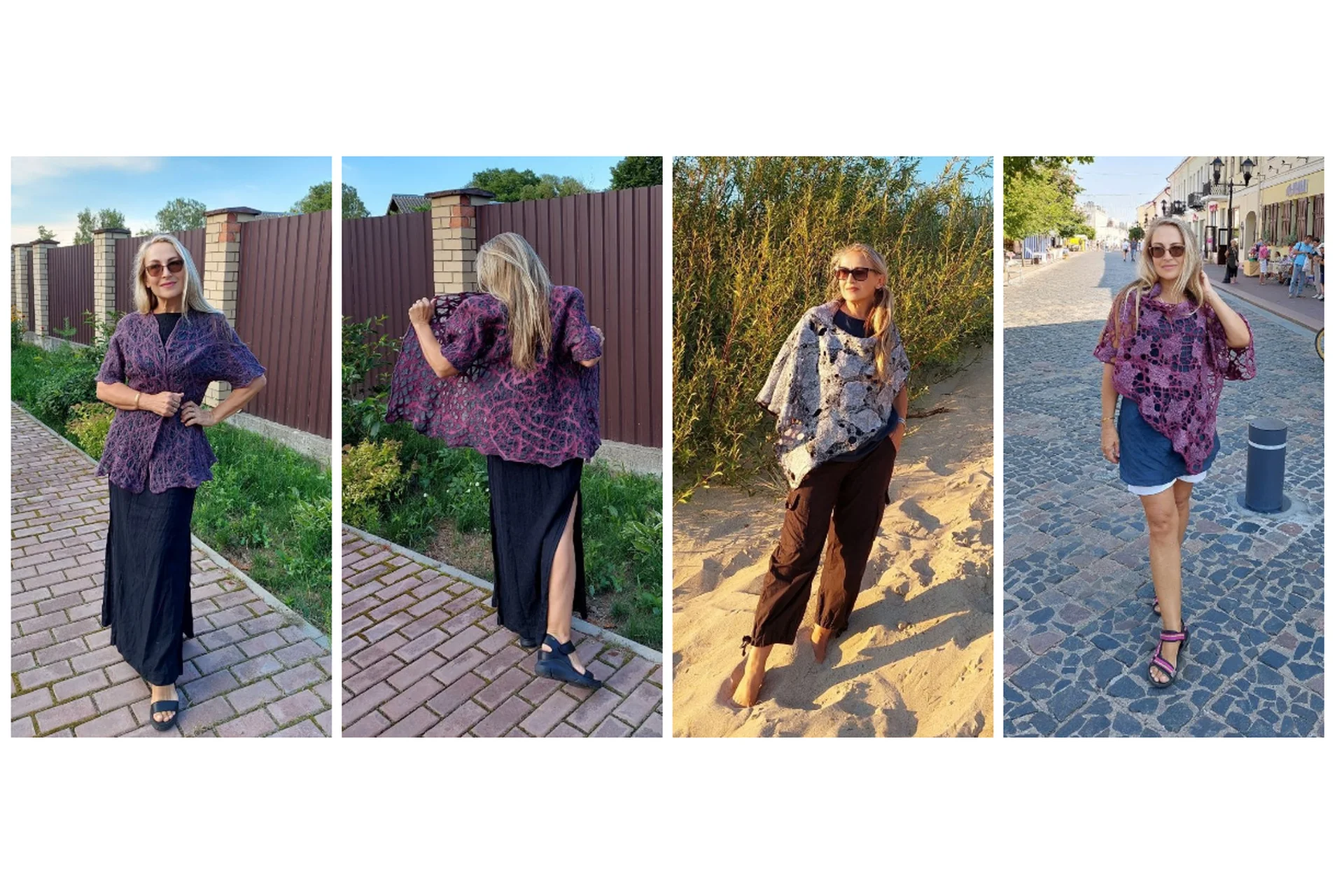 [Школа войлока онлайн] Стихия. Кардиган и накидка-пончито из вареной шерсти (Марта Дорофеева), фото 1 из 1.