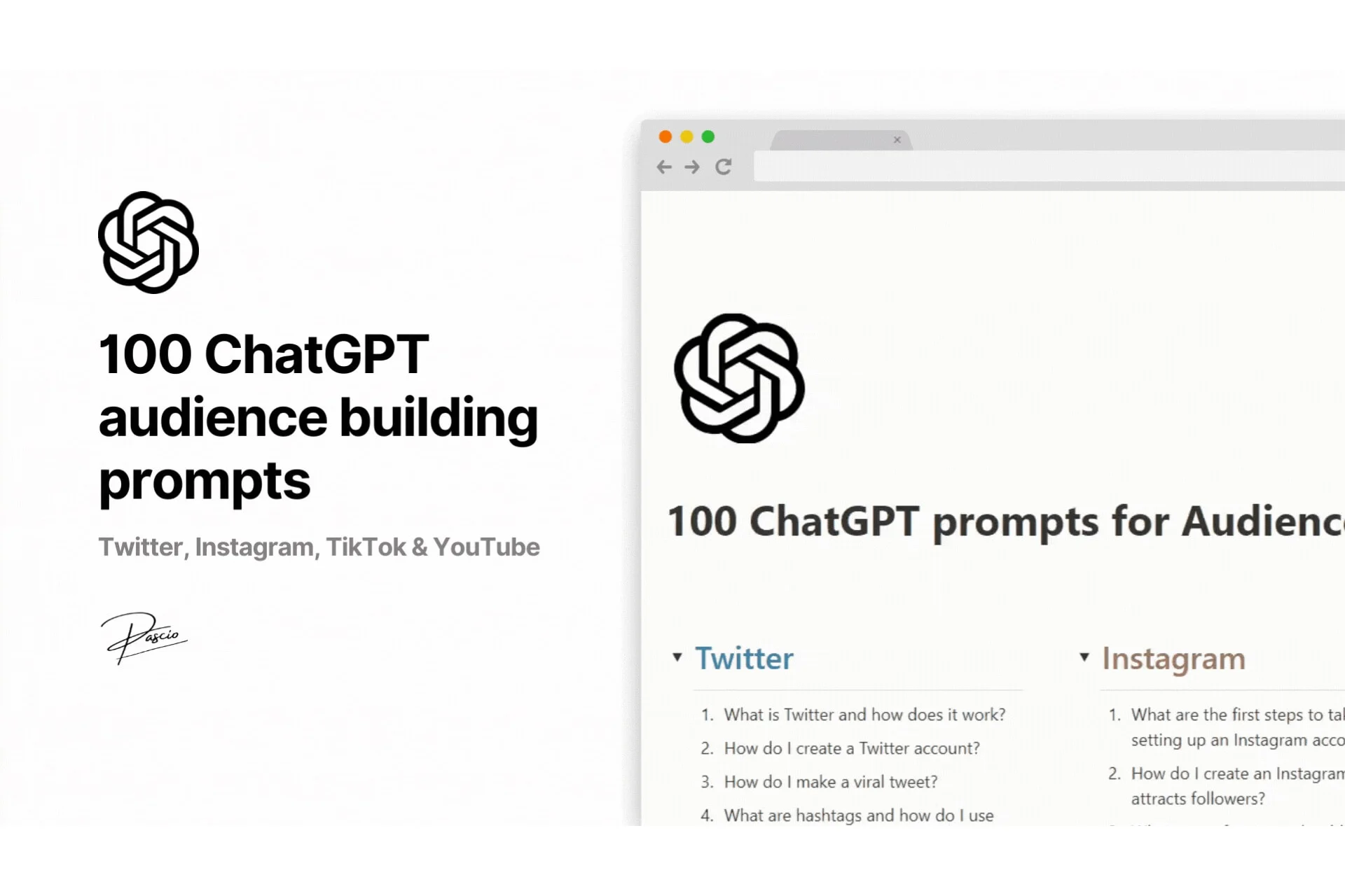 400 ChatGPT prompts for audience building / 400 запросов ChatGPT для создания аудитории (Pascio), фото 1 из 1.