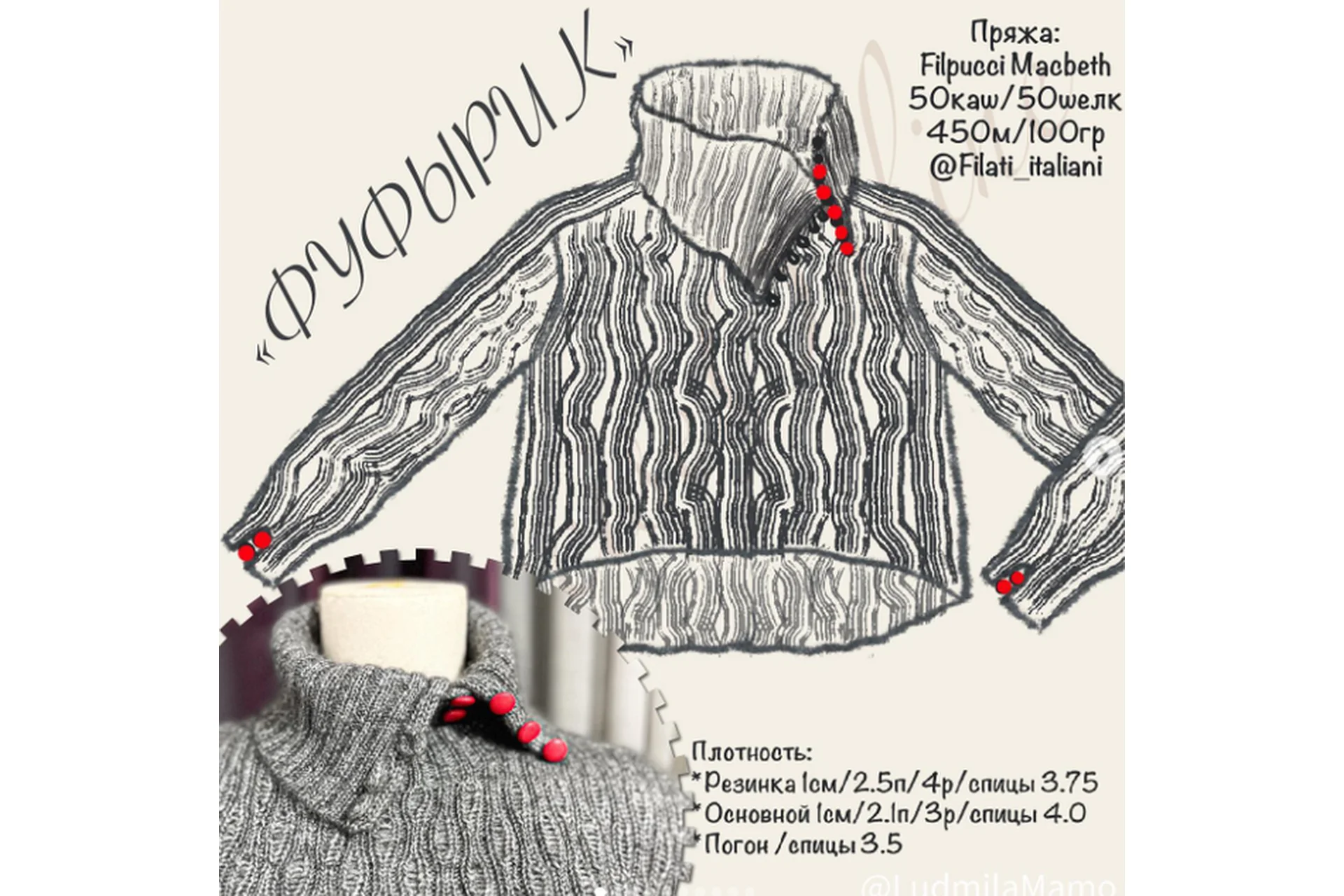 [ludmilaprecise] Свитер Фуфырик (Людмила Битюкова), фото 1 из 1.