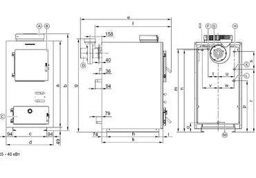 Чертежи семи газогенераторных котлов от 15 до 100 кВт, 2014
