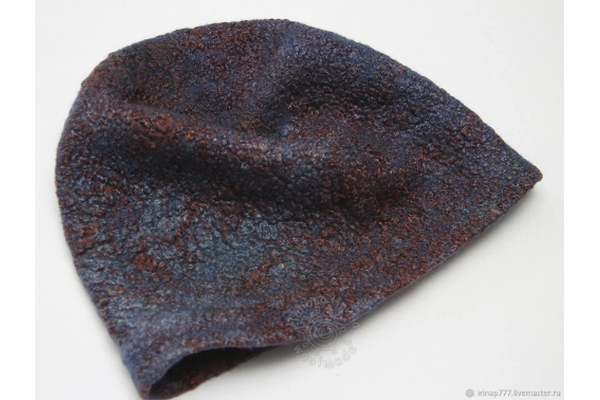 Шапка бини из трикотажного фактурного войлока (Ирина Панова), фото 1 из 1.