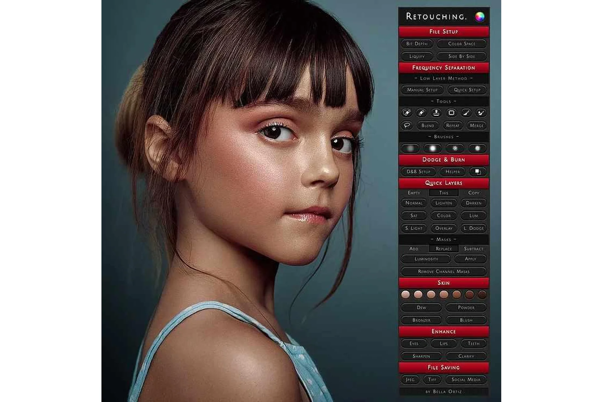 Retouching Panel + Tutorials & Actions (Bella Ortiz), фото 1 из 1.