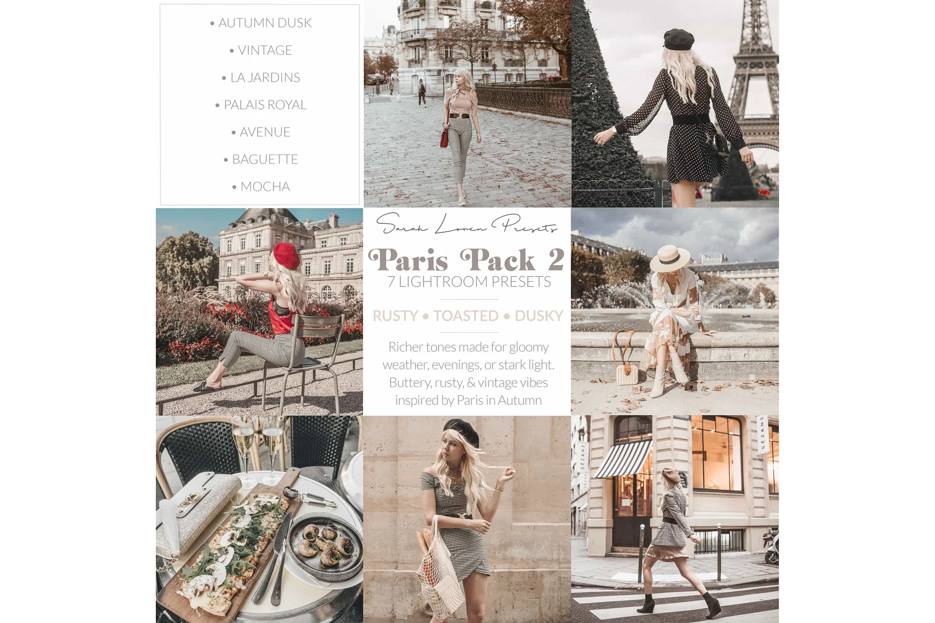 Гламурные Пресеты Paris Pack 2 (Sarah Loven), фото 1 из 1.