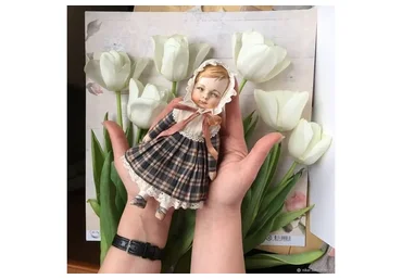 Подвижная куколка в антикварном стиле  (Ника Радюк)