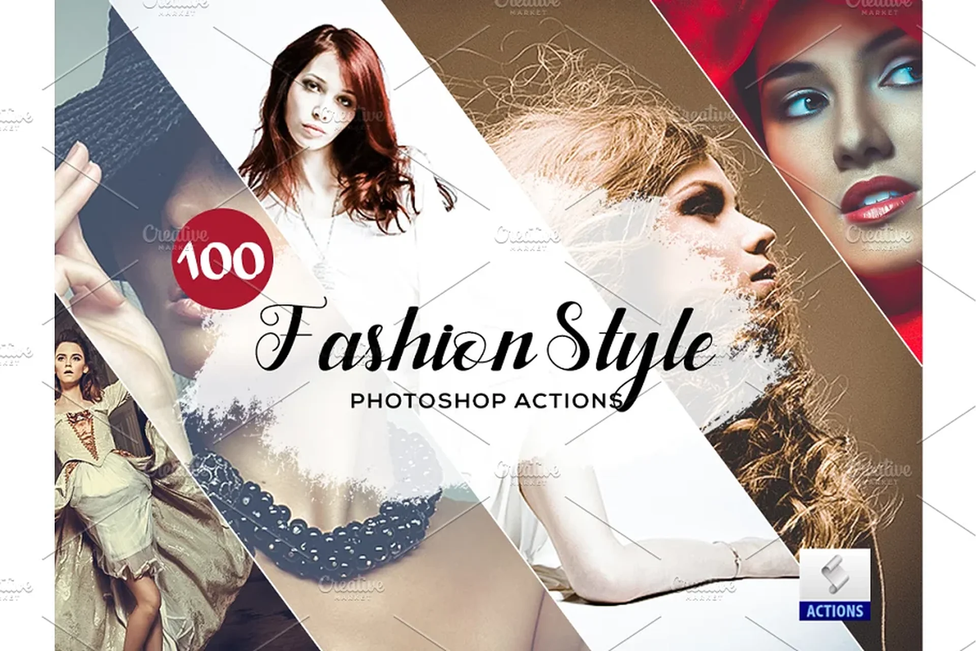 [CreativeMarket] 100 Fashion Style Photoshop Actions. Экшены для фото (DreamColor), фото 1 из 1.