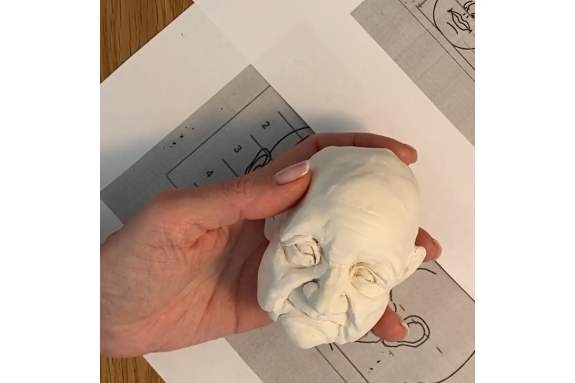 Лепка возрастного лица. Видео мастер класс (Ольга Норвилиене), фото 1 из 1.