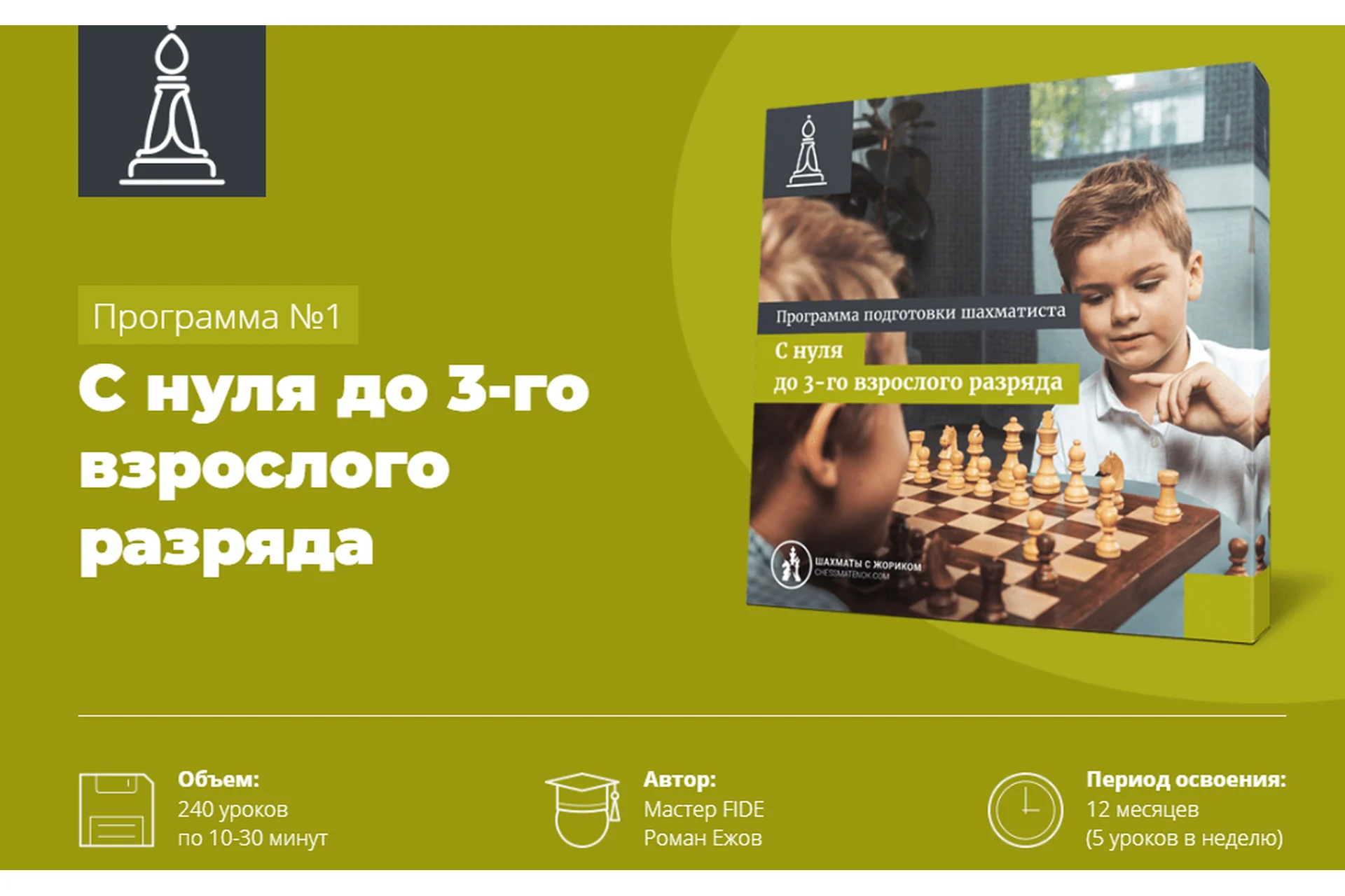 [Шахматы с Жориком] Программа подготовки шахматистов «С нуля до 3 взрослого разряда», фото 1 из 1.