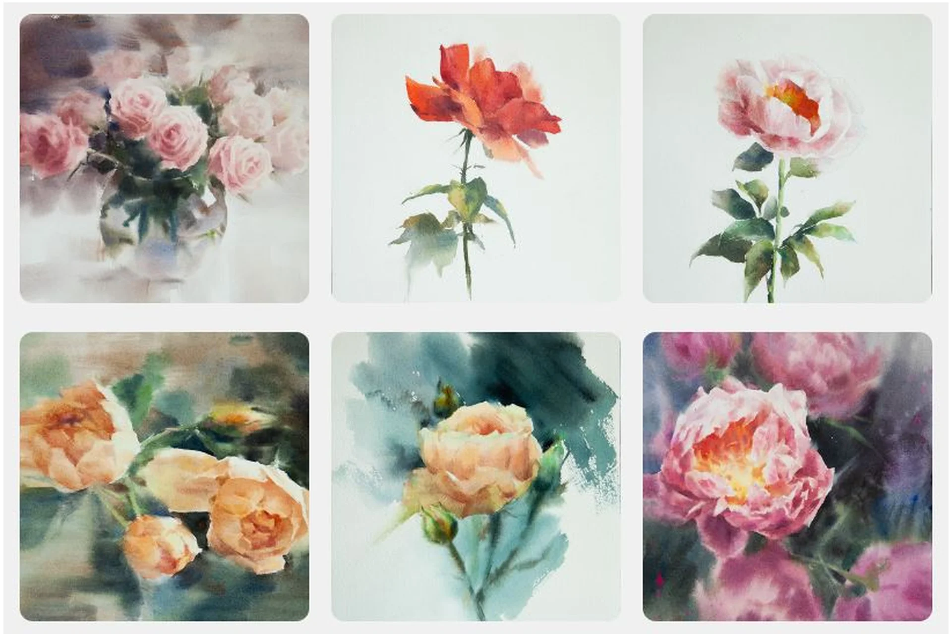 Акварель по сырому. Цветы. Тариф Стандарт (Виктория Акулова), фото 1 из 1.