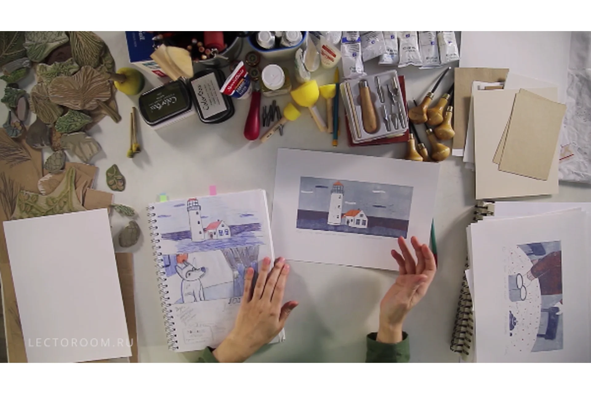 [lectoroom] Цветная линогравюра и печать штампами (Ольга Езова-Денисова), фото 1 из 1.