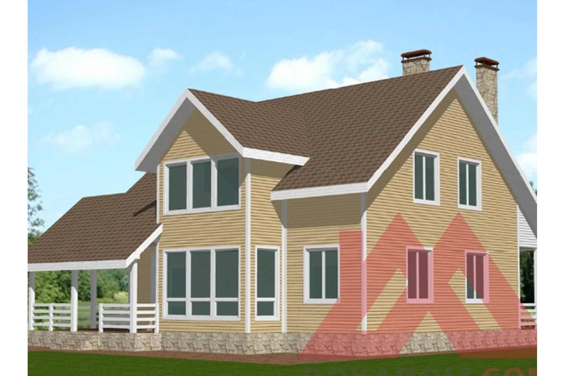 [KarkasDom] Проект каркасного дома Дубрава, фото 1 из 1.