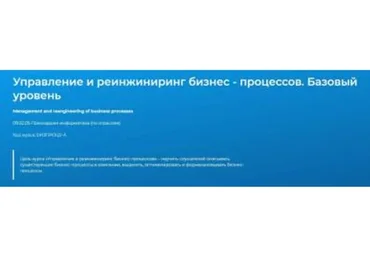 Управление и реинжиниринг бизнес-процессов. Базовый уровень (Сергей Новиков)