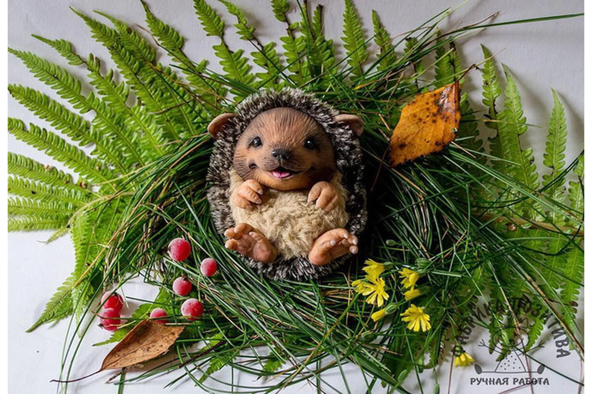 Ежик в смешанной технике (Татьяна Баканова), фото 1 из 1.