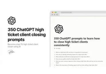 350 ChatGPT prompts to close high ticket clients / 350 запросов ChatGPT для больших чеков (Pascio)