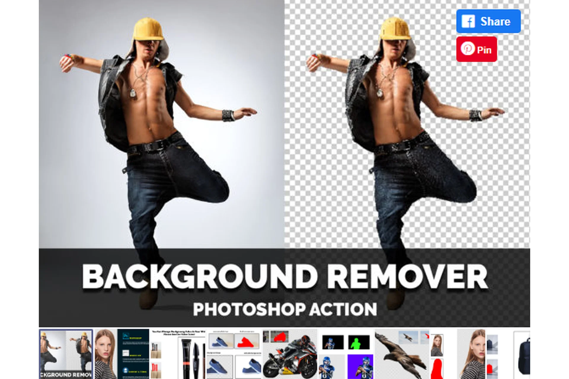 [Creativefabrica] Background Remover Photoshop Action (Creative Creator), фото 1 из 1.