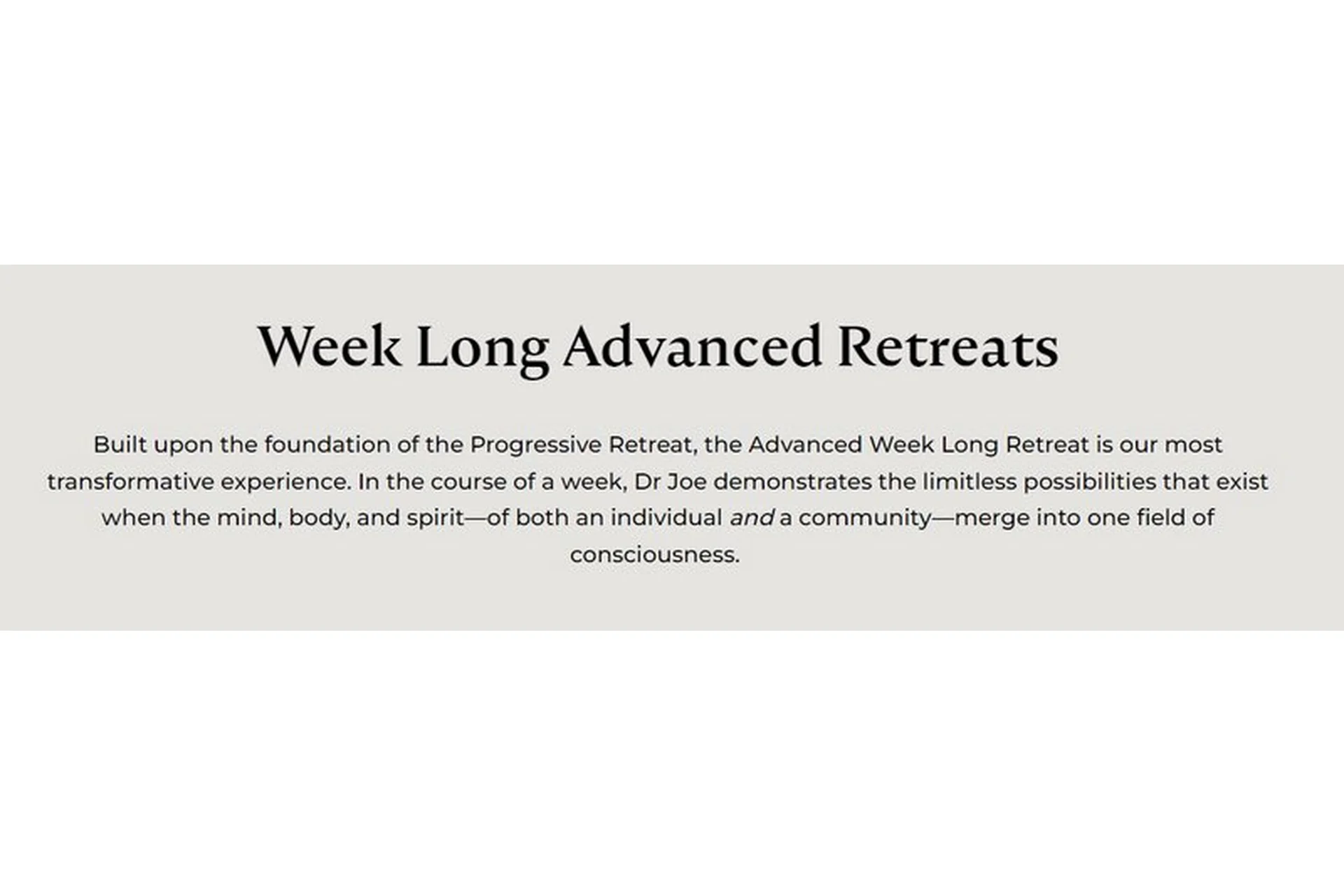 Week Long Advanced Retreat (Joe Dispenza), фото 1 из 1.