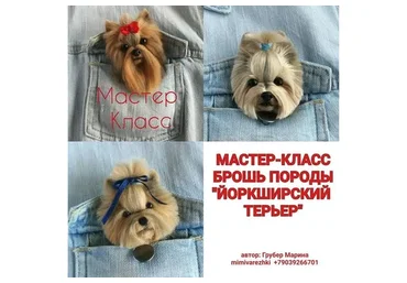 Две броши собачек породы йоркширский терьер  (Марина Грубер)