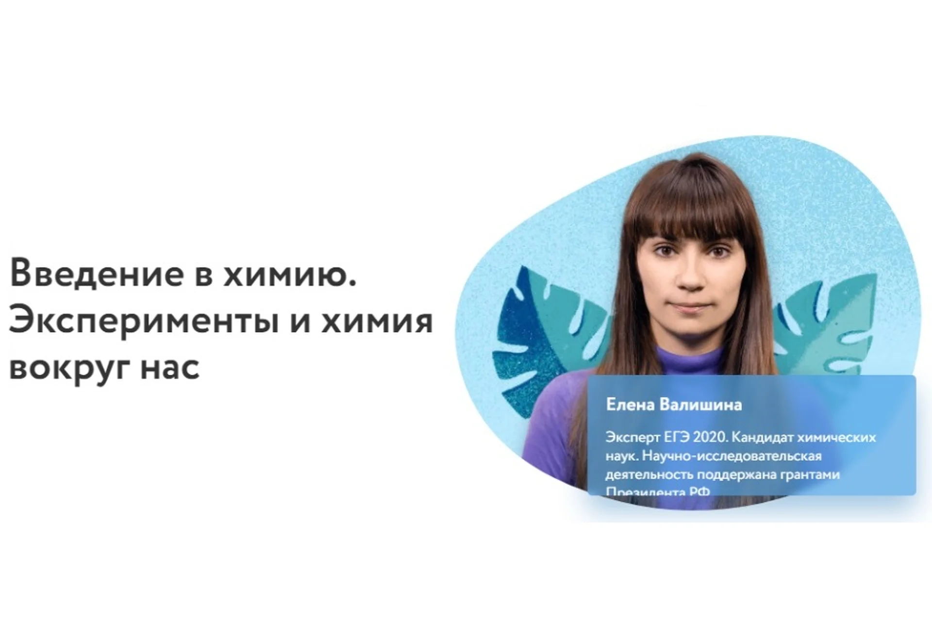 [Фоксфорд] Введение в химию. Эксперименты и химия вокруг нас (Елена Валишина), фото 1 из 1.