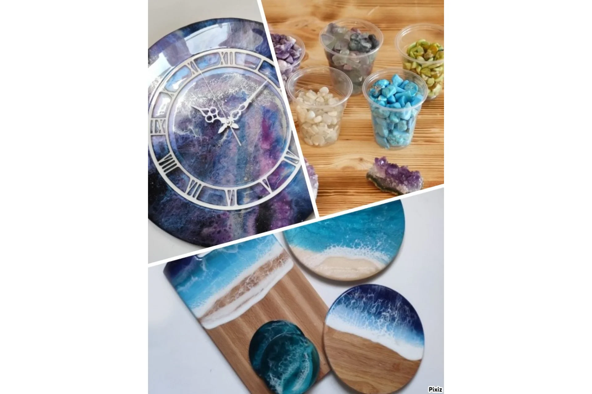 РезинАРТ. Море в вашем доме + Часы Космос (Мария Лаптева), фото 1 из 1.