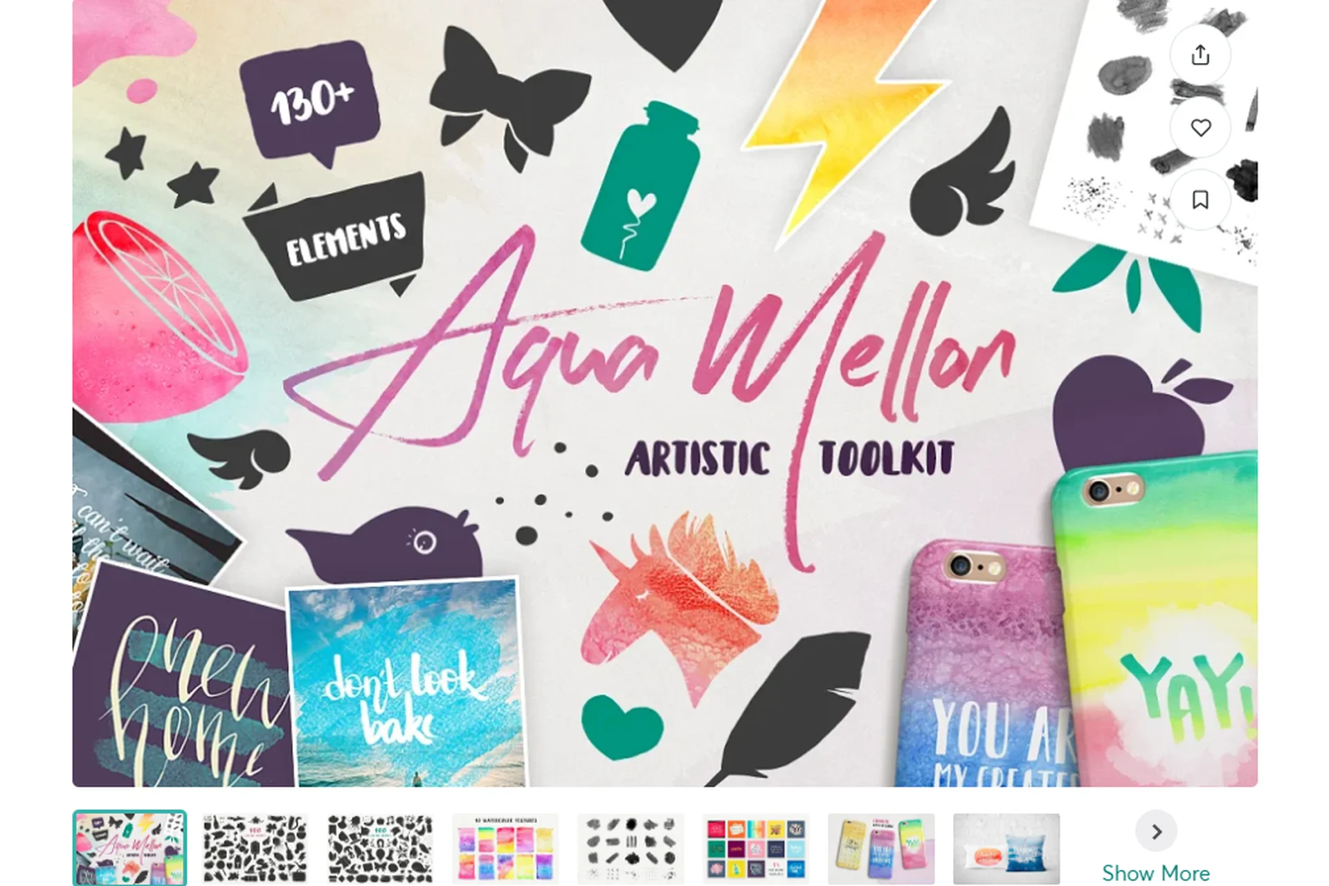 [CreativeMarket] Aqua Mellon Artistic Toolkit / Пресеты для фото (Milka), фото 1 из 1.