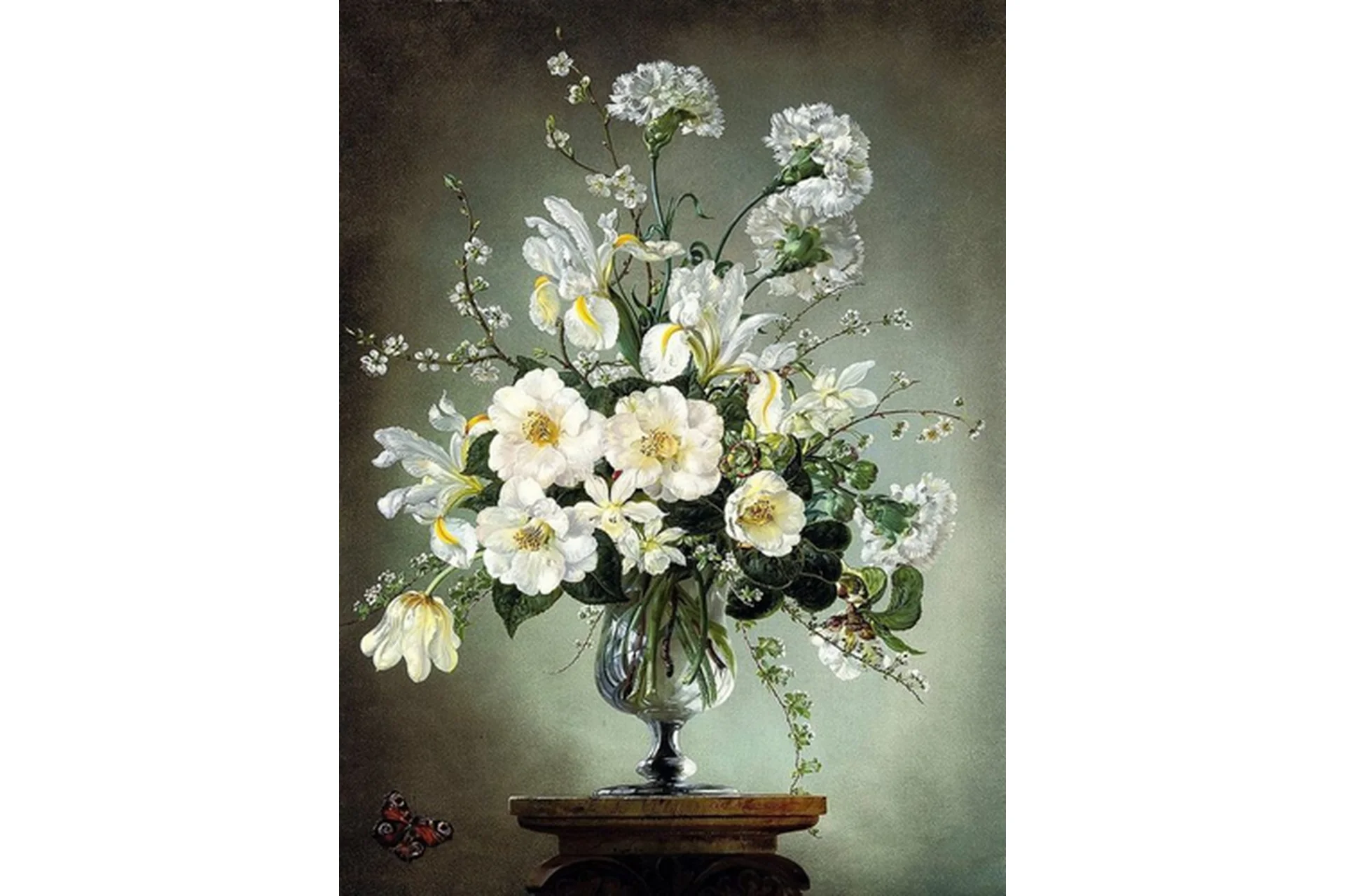 [ZartSchool] Букет с бабочкой в стеклянной вазе (Татьяна Зубова), фото 1 из 1.