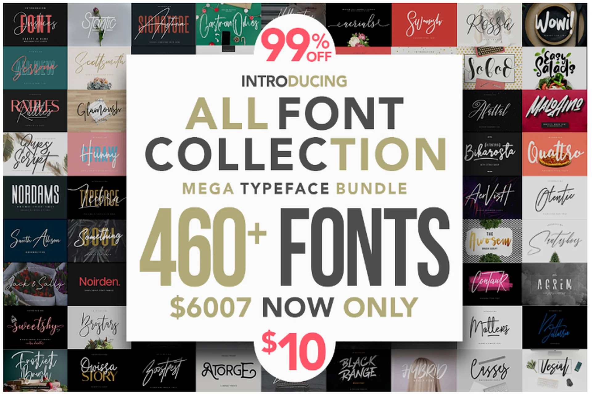 [Creativefabrica] All Fonts Collection - Mega Typeface Bundle (Maulana Creative), фото 1 из 1.