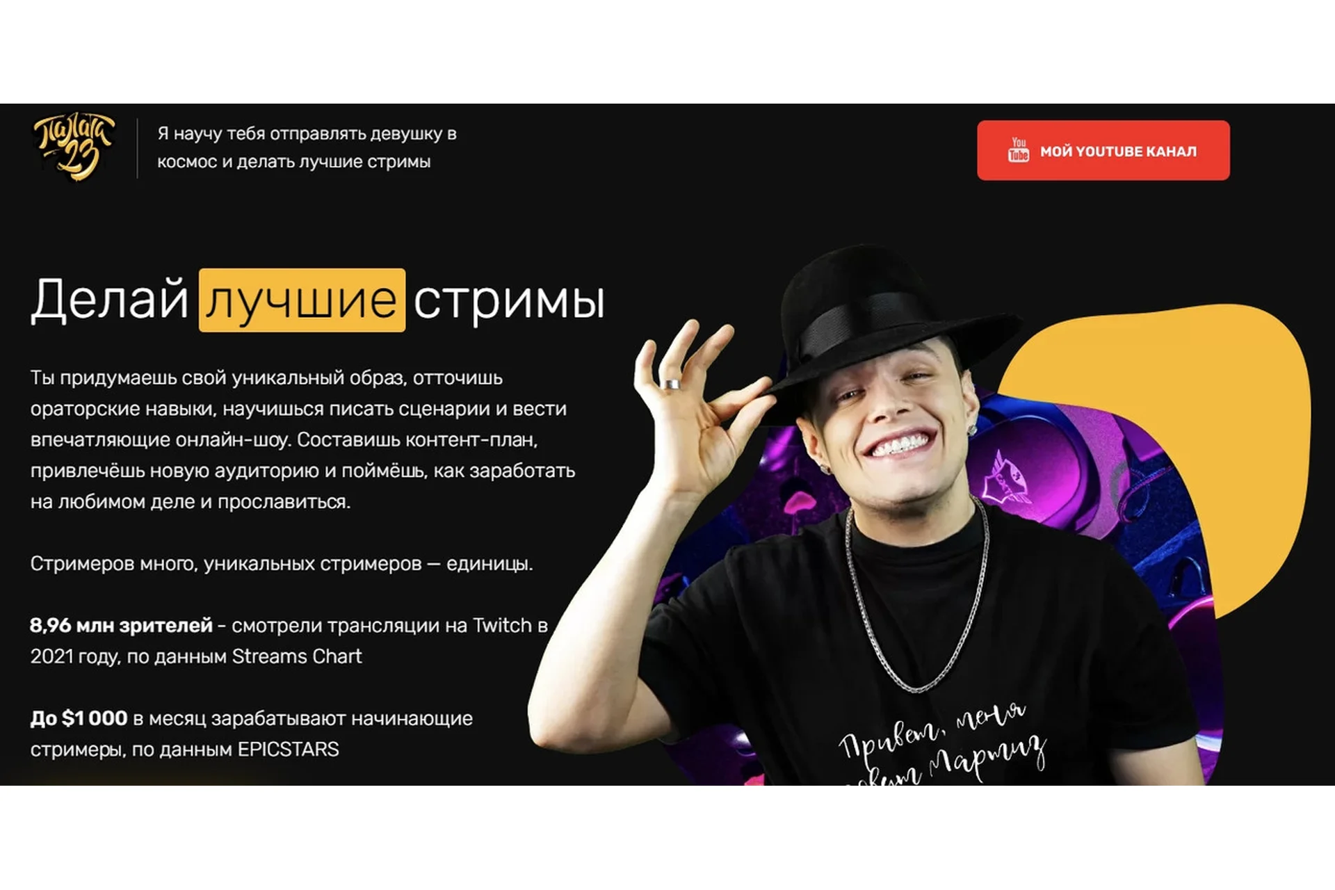 [Палата 23] Делай лучшие стримы. Тариф Полный пакет (Мартиз), фото 1 из 1.