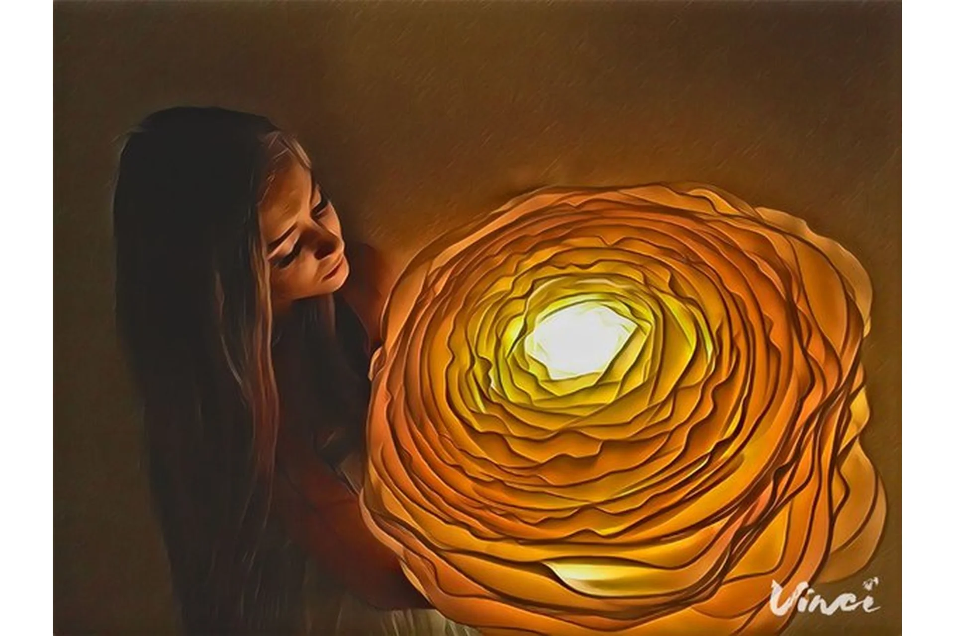 [Мастер букета] Светильник Ранункулюс из изолона, фото 1 из 1.