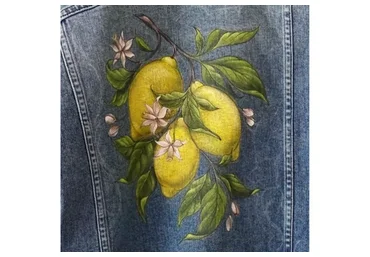 Роспись по ткани «Лимоны» (Татьяна Кудрявцева)