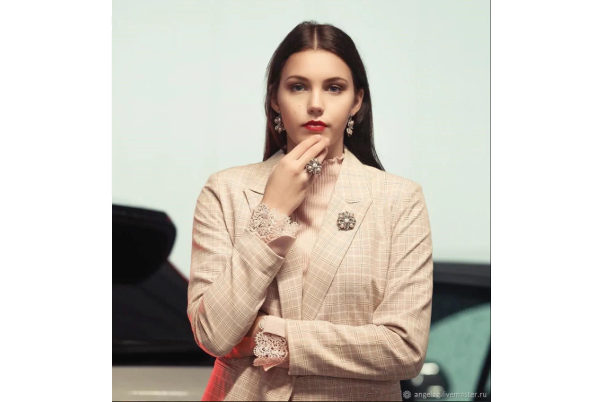 [AngelaG] Комплект Powder Almond: браслет, перстень, серьги, брошь (Ангела Гамбка), фото 1 из 1.