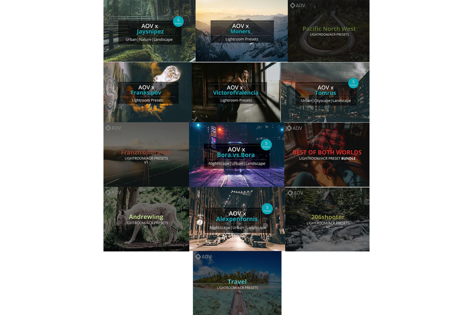 [Art of Visuals] Набор пресетов, 15 Паков, фото 1 из 1.