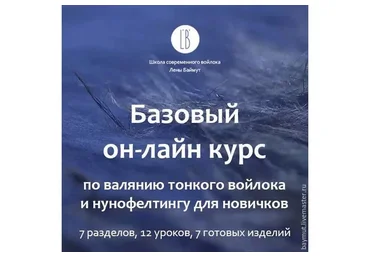 Базовый курс для новичков по валянию тонкого войлока и нунофелтингу (Лена Баймут)