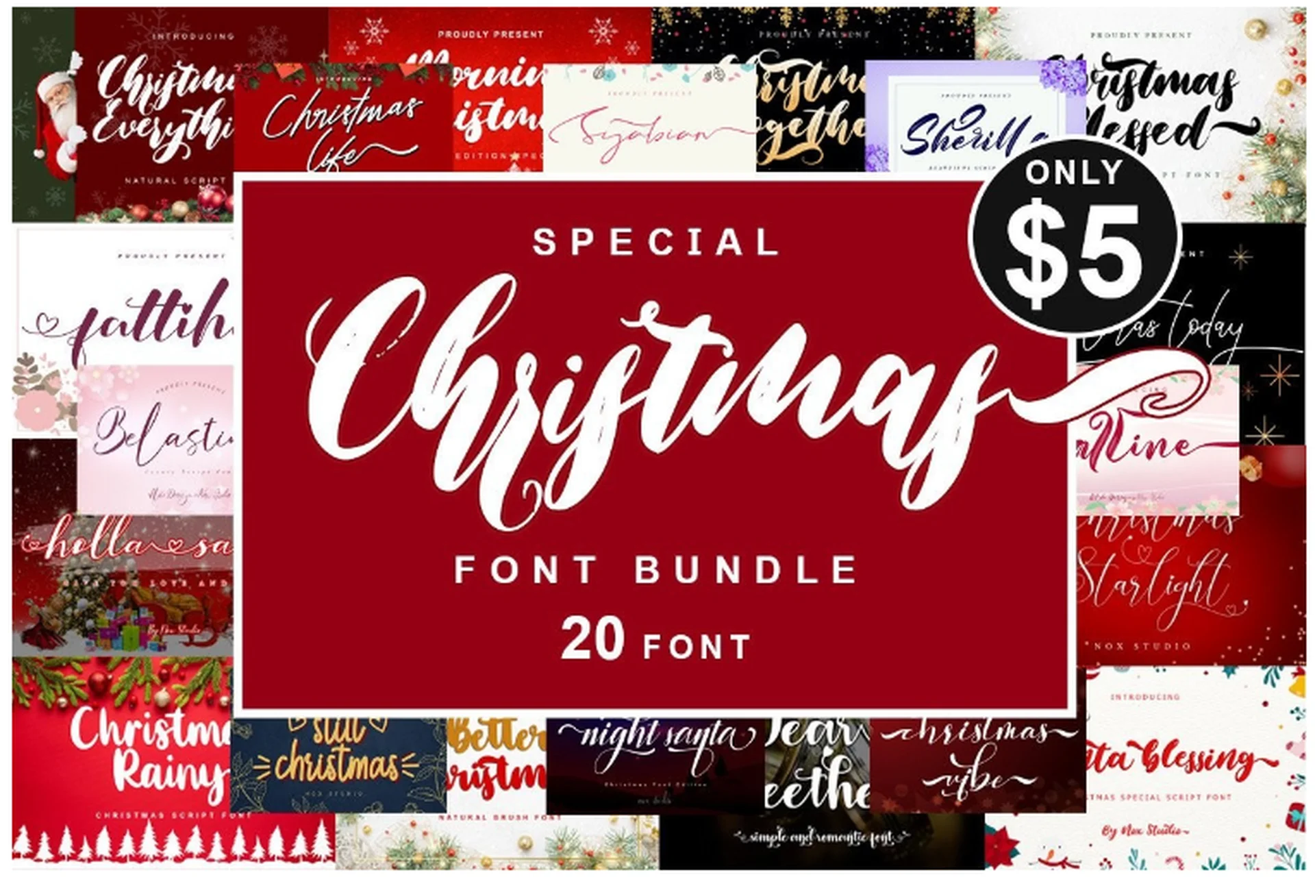 [Creativefabrica] Special Christmas Font Bundle (Sakha Design), фото 1 из 1.