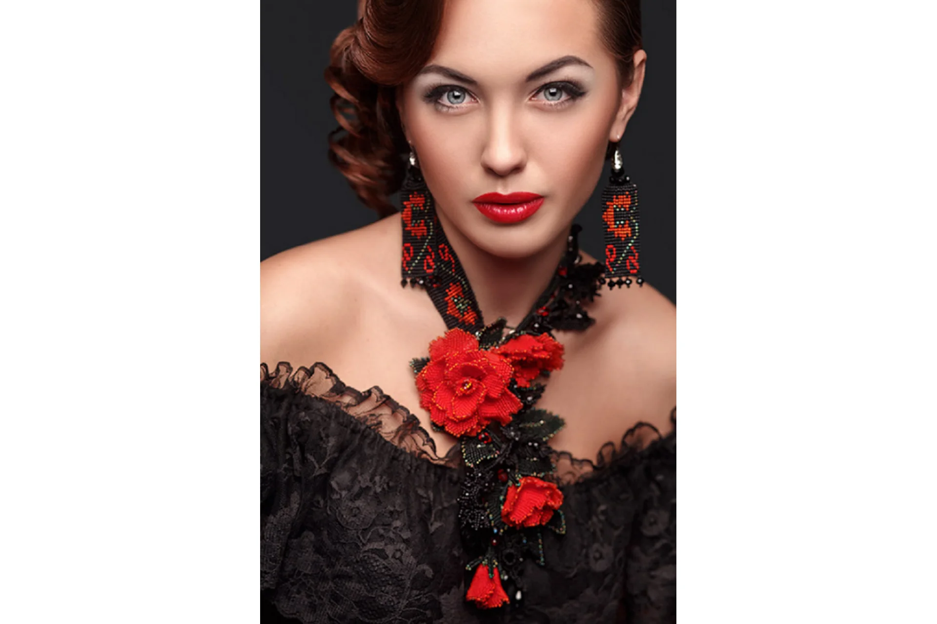 Колье «Кармен» из бисера (Наталья Кузьма), фото 1 из 1.