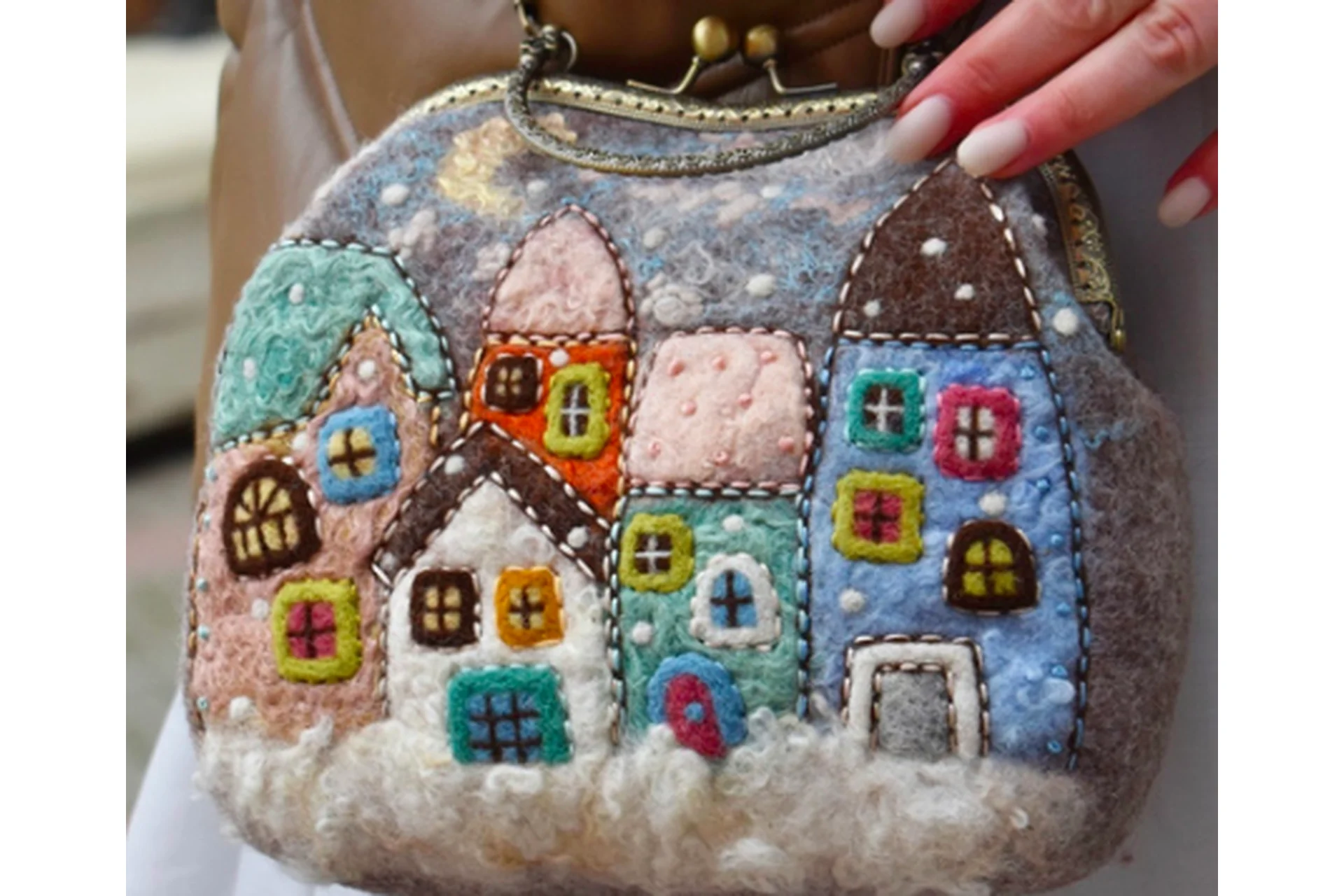 МК по изготовлению сумочки с домиками (Ольга Чекменева), фото 1 из 1.