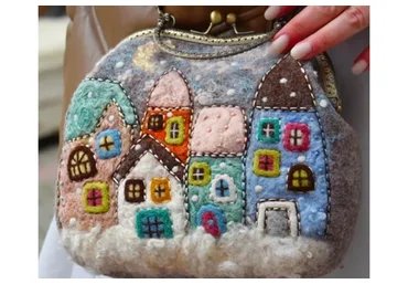 МК по изготовлению сумочки с домиками (Ольга Чекменева)