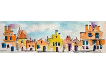 Архитектурный скетчинг в технике «Живое Пятно» (Кира Бондарева)