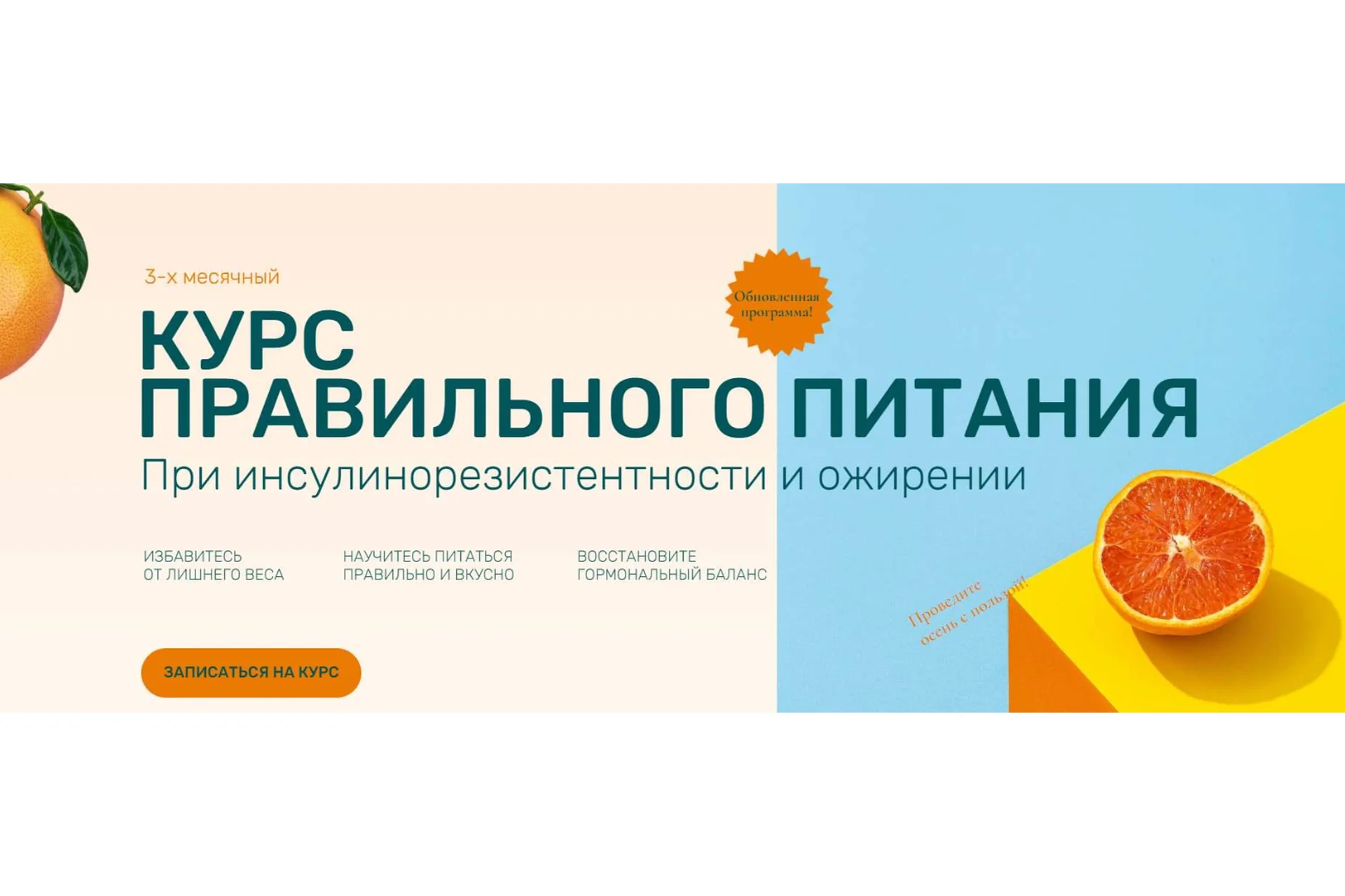 Правильное питания при инсулинорезистентности и ожирении. Обновленный. Тариф База (Ольга Павлова), фото 1 из 1.