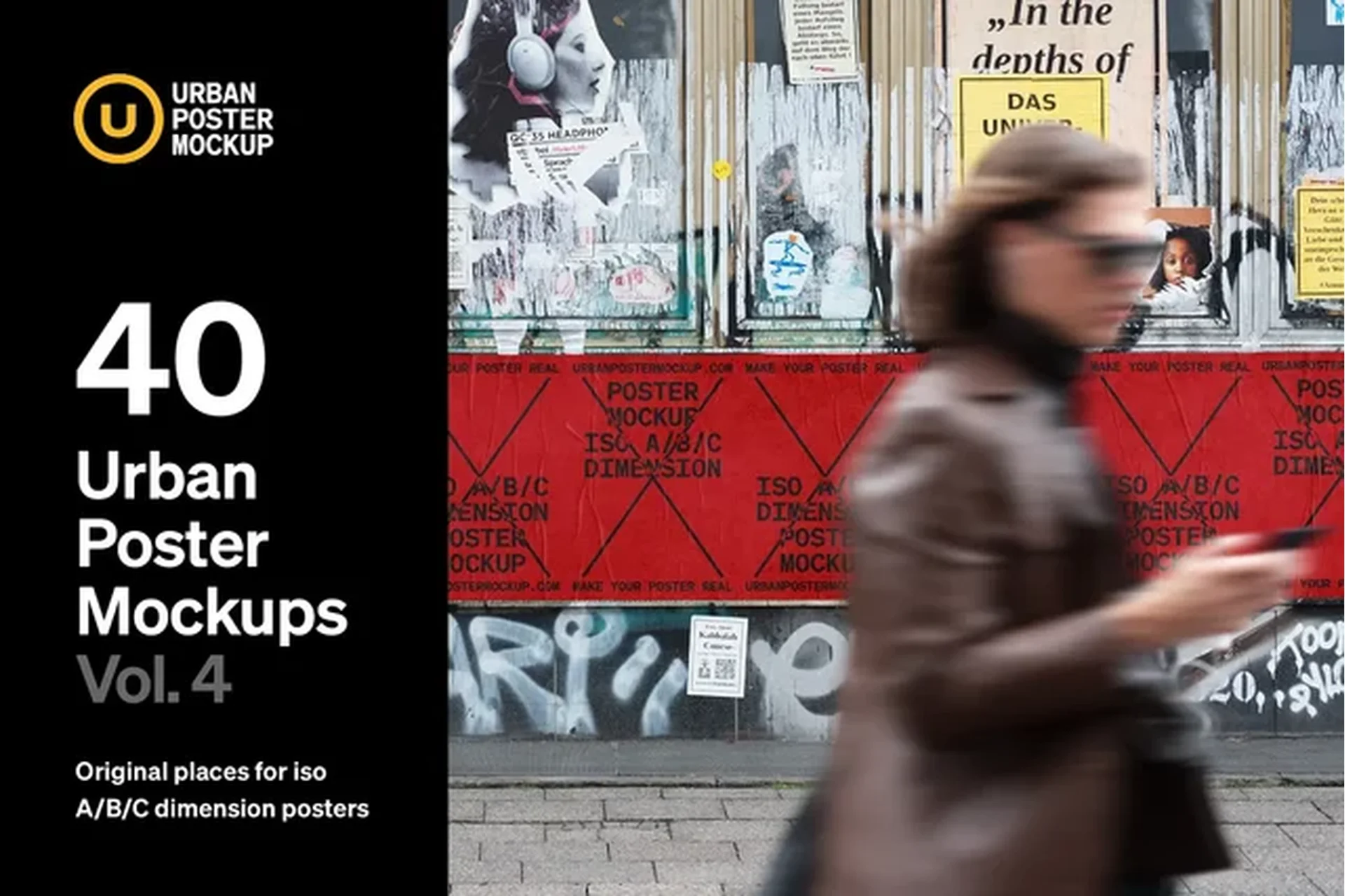 [Creativemarket] Urban Poster Mockup VOL.4 (Urban Poster Mockup), фото 1 из 1.