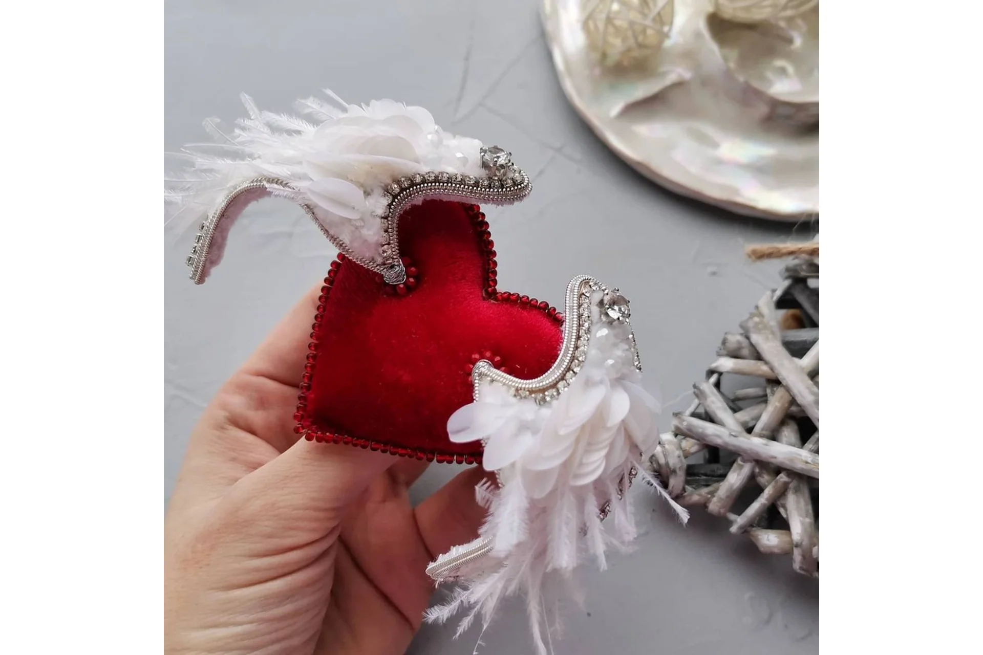 [peyakh-school] Брошь 3d Сердце Ангела (Ангелина Пеях), фото 1 из 1.