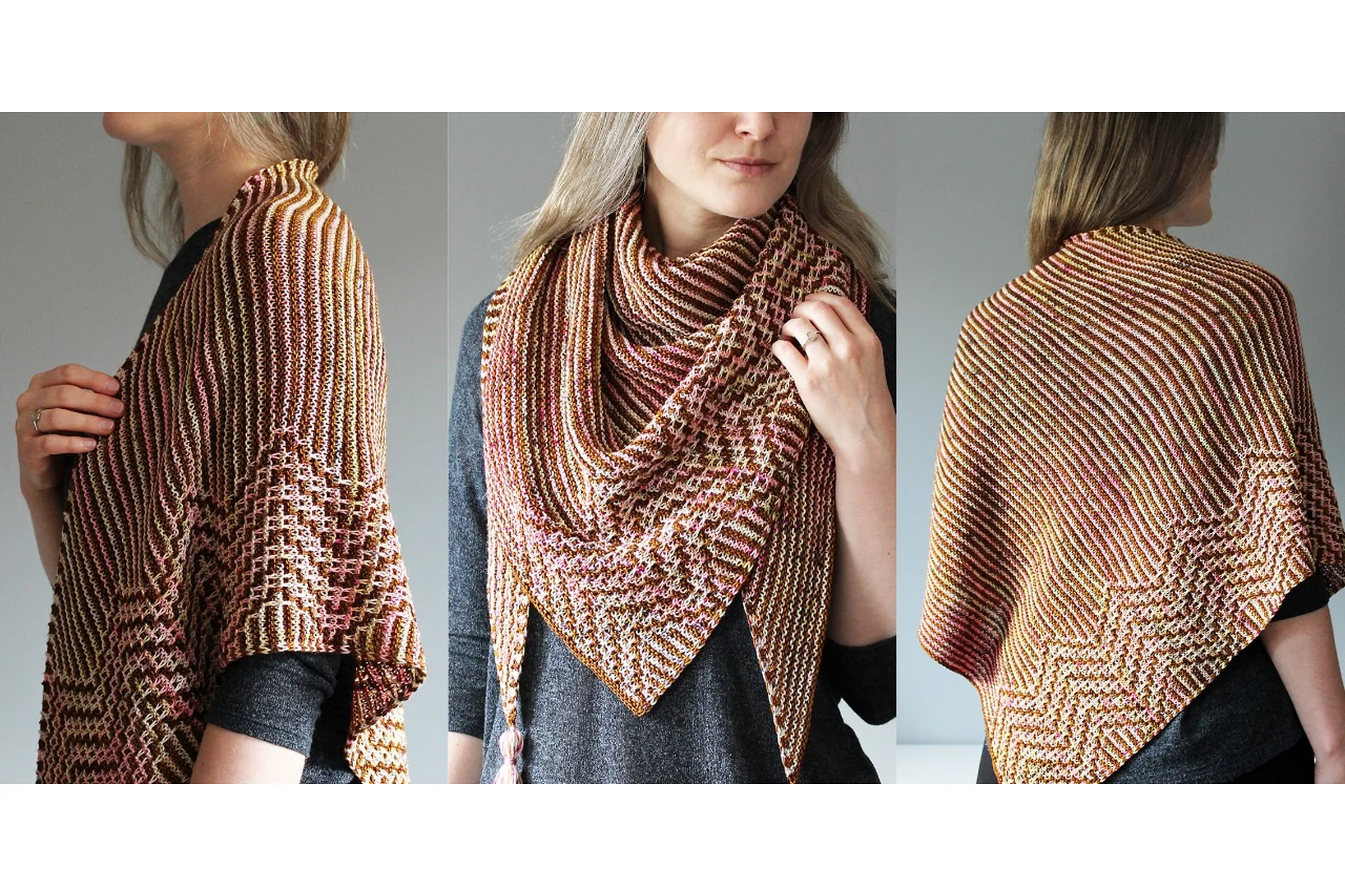 [Вяжи.ру]  Шаль ленивым жаккардом On the Other Side, фото 1 из 1.