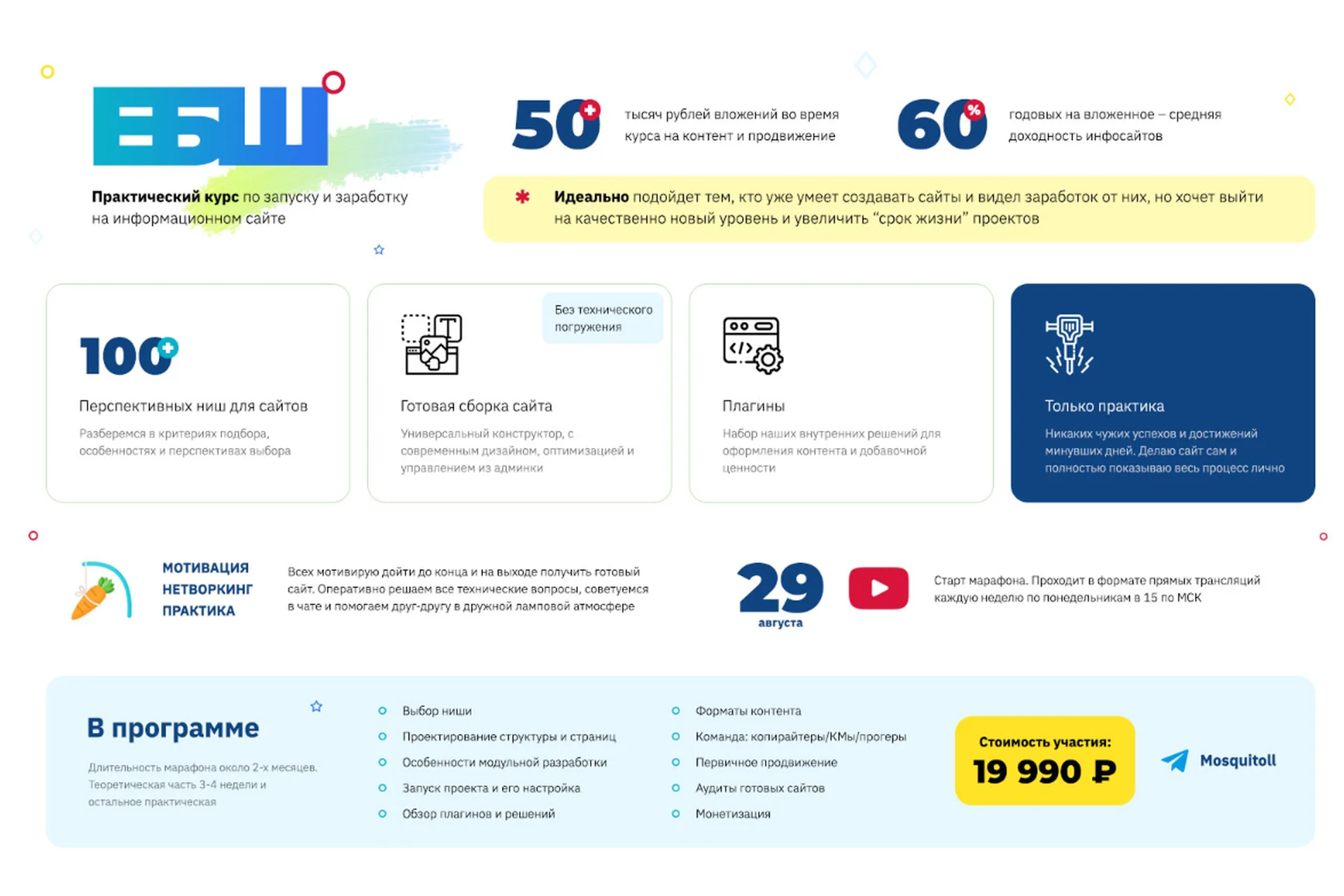 [Студия сеоника] Практический курс ЕБШ по запуску информационного сайта. Тариф Стандарт, фото 1 из 1.
