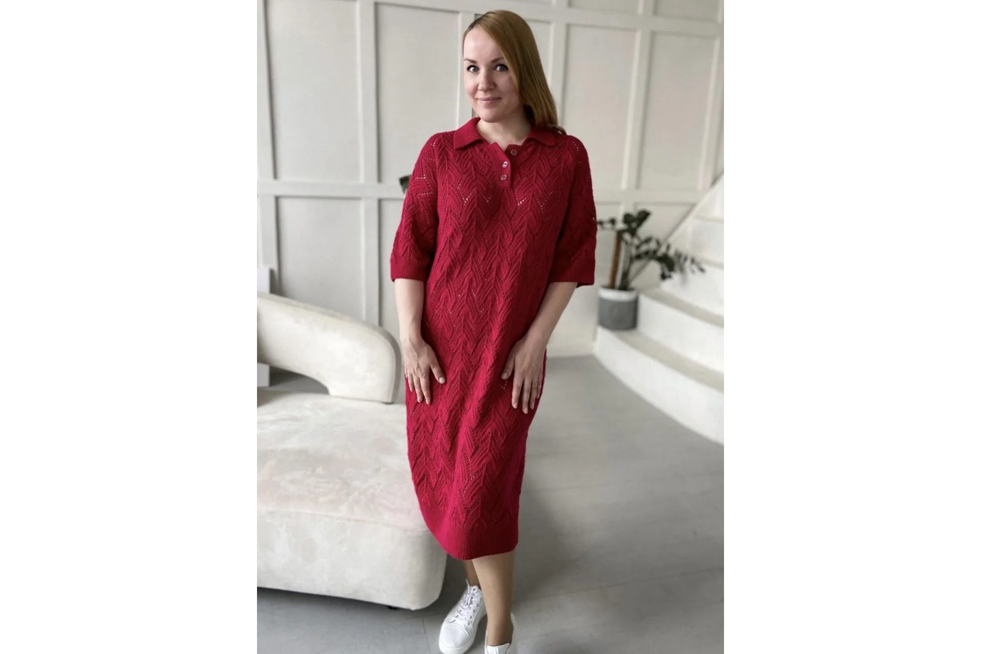 [t_vlasova.knits] Платье-поло Amour (Татьяна Власова), фото 1 из 1.