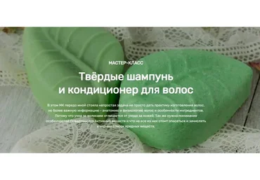 [Home Spa School] Твёрдые шампунь и кондиционер для волос (Елена Чилдерс)