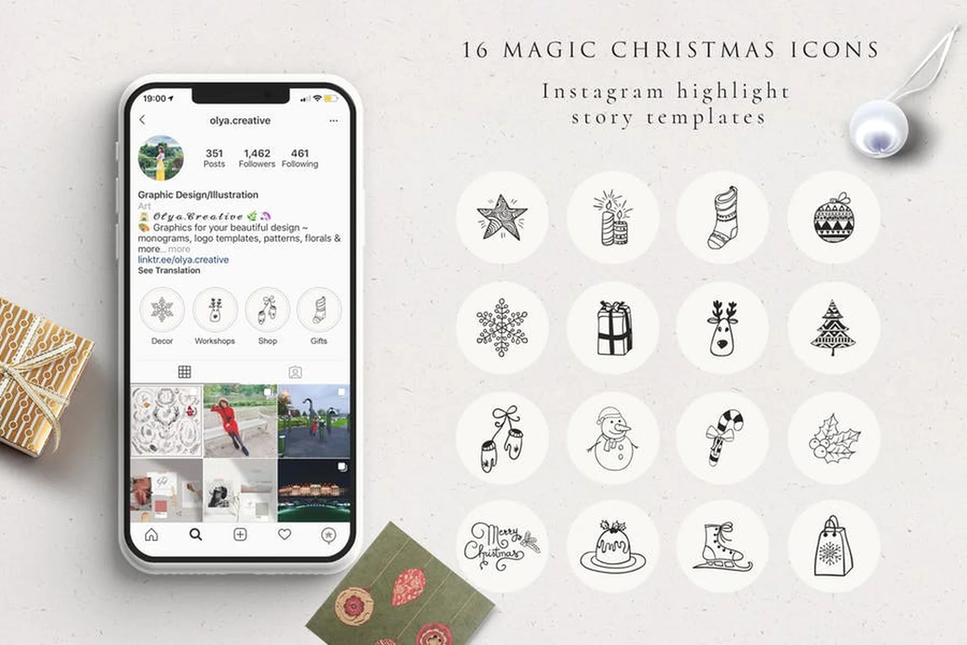 Xmas Instagram Highlight Story Icons (helga_helga), фото 1 из 1.