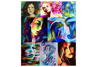 Рисуем интуитивно-абстрактные портреты акрилом (Юлия Кошелева)